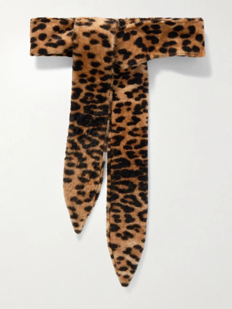 Nour Hammour Sash Leopard-print Shearling Belt - Leopard print
