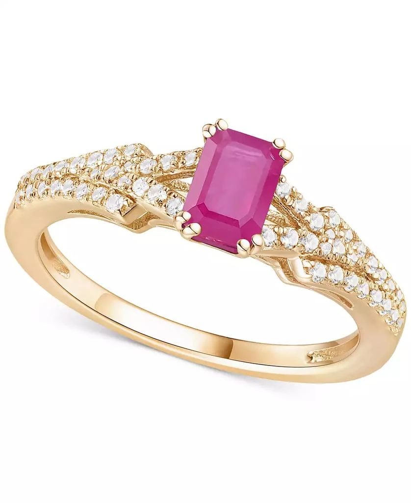 Macy
s Emerald (5/8 ct. t.w.) 
Diamond (1/4 ct. t.w.) Ring in 14k Gold (Also in Ruby 
Sapphire)