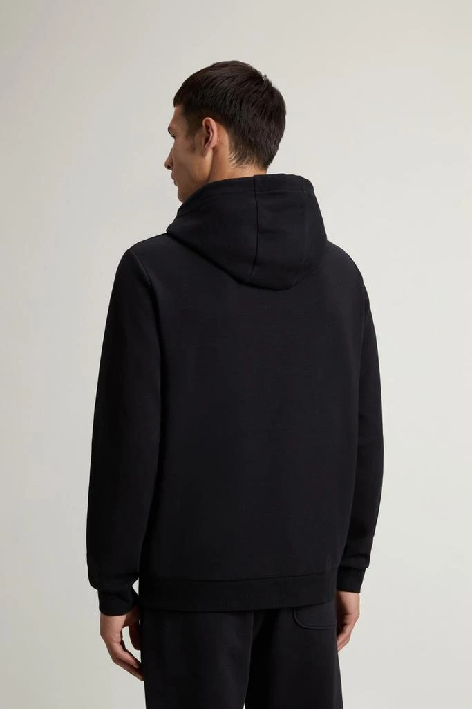 Woolrich Hooded Sweatshirt in Cotton-Blend Interlock - Men - Black 3