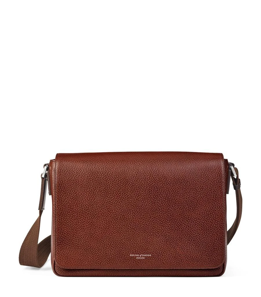 Aspinal of London Leather Reporter Messenger Bag 1