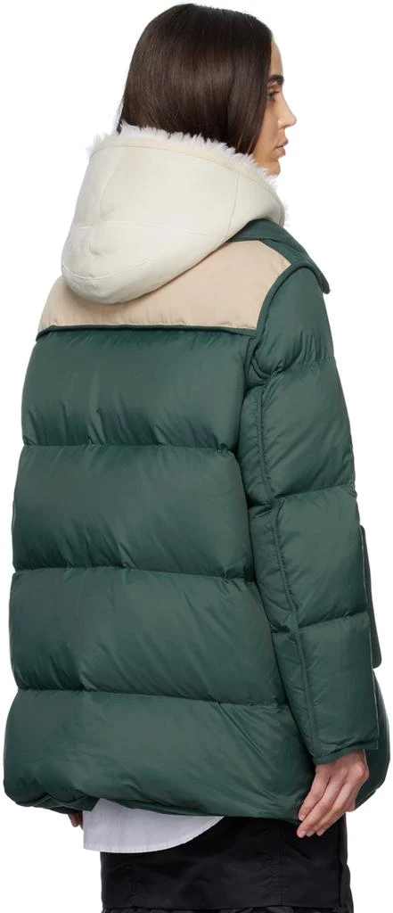 Yves Salomon - Army Green & Beige A-Line Down Jacket 3