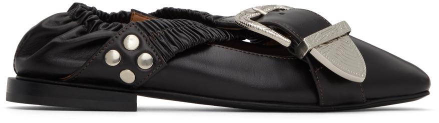 Toga Pulla SSENSE Exclusive Brown Buckle Ballerina Flats