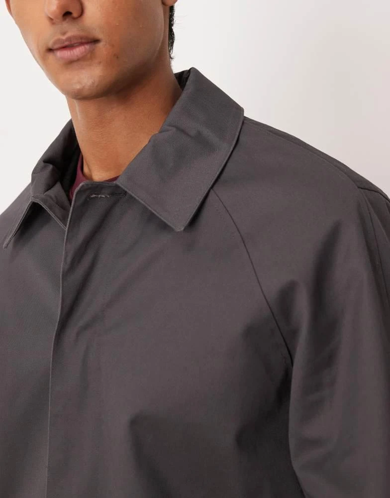 ASOS ASOS DESIGN oversized trench coat in charocoal 5