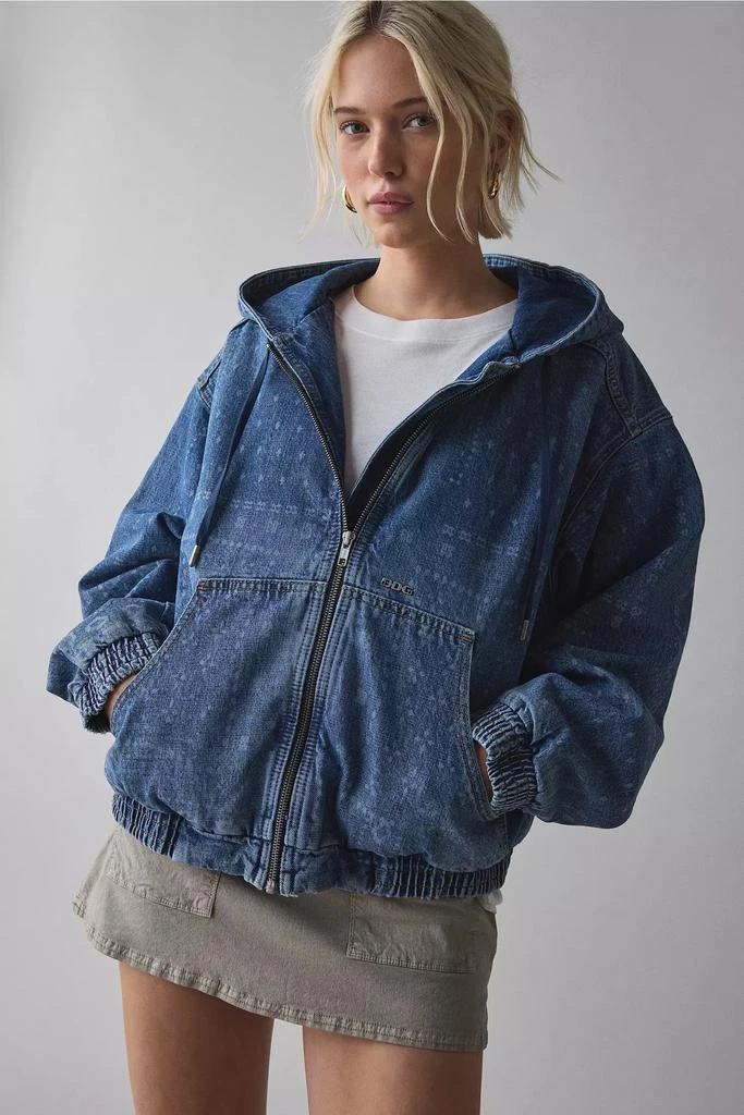 BDG Daria Bandana Print Denim Hoodie Sweatshirt – On Sale Now with