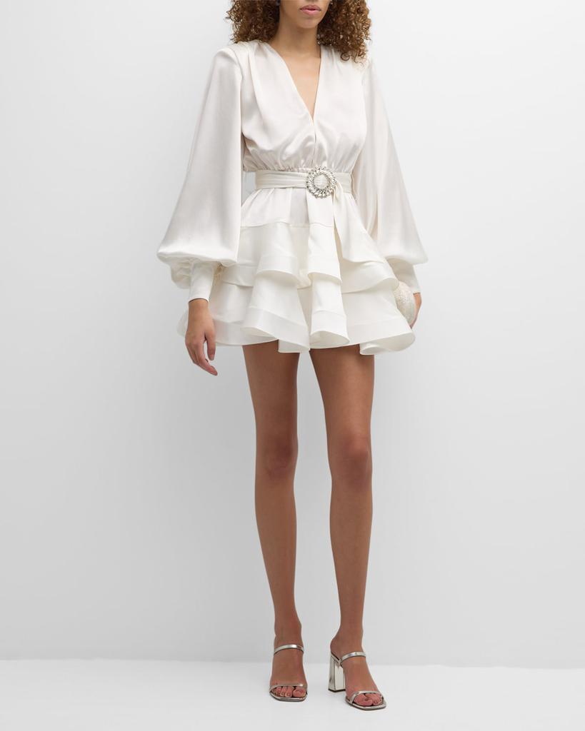 BRONX AND BANCO Bedouin Blanc Crystal-Embellished Mini Dress