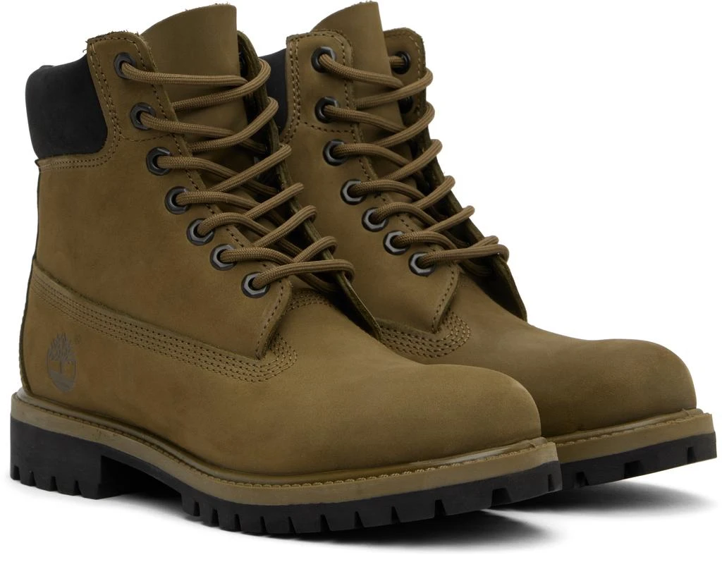 Timberland Khaki Premium 6-Inch Lace-Up Waterproof Boots 4