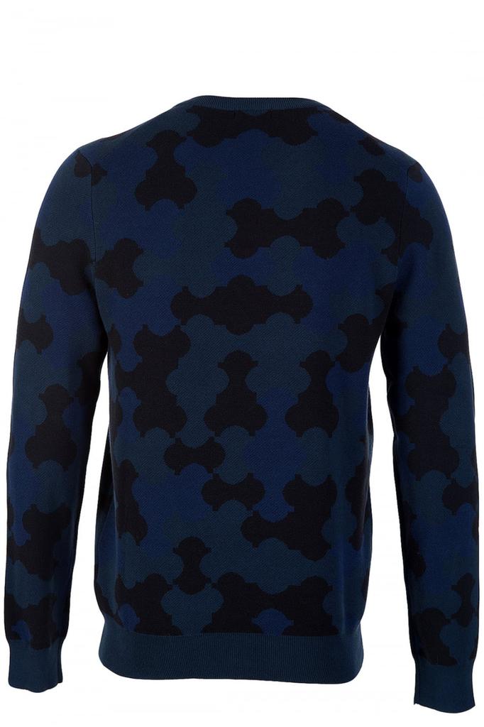 J. Lindeberg Kane Camo Knit Cable Jumper Navy
