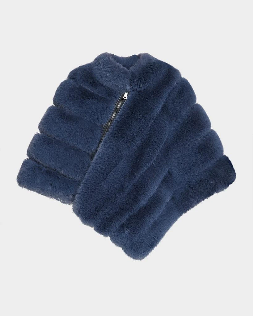 La Fiorentina Asymmetric Faux Fur Poncho 1