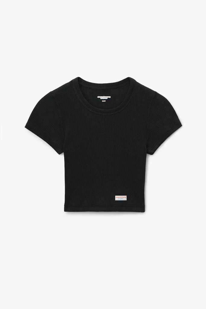 Alexander Wang Cropped Short-Sleeve Tee in Ribbed Cotton Jersey 2