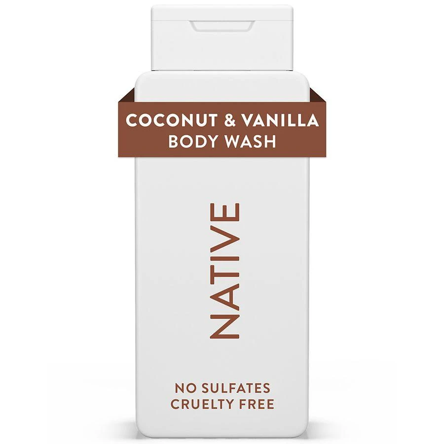 Native Body Wash, Sulfate Free, for Women and Men Coconut & Vanilla 1