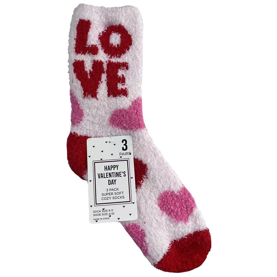 Happy Valentine
s Day Super Soft Cozy Socks 9-11 2