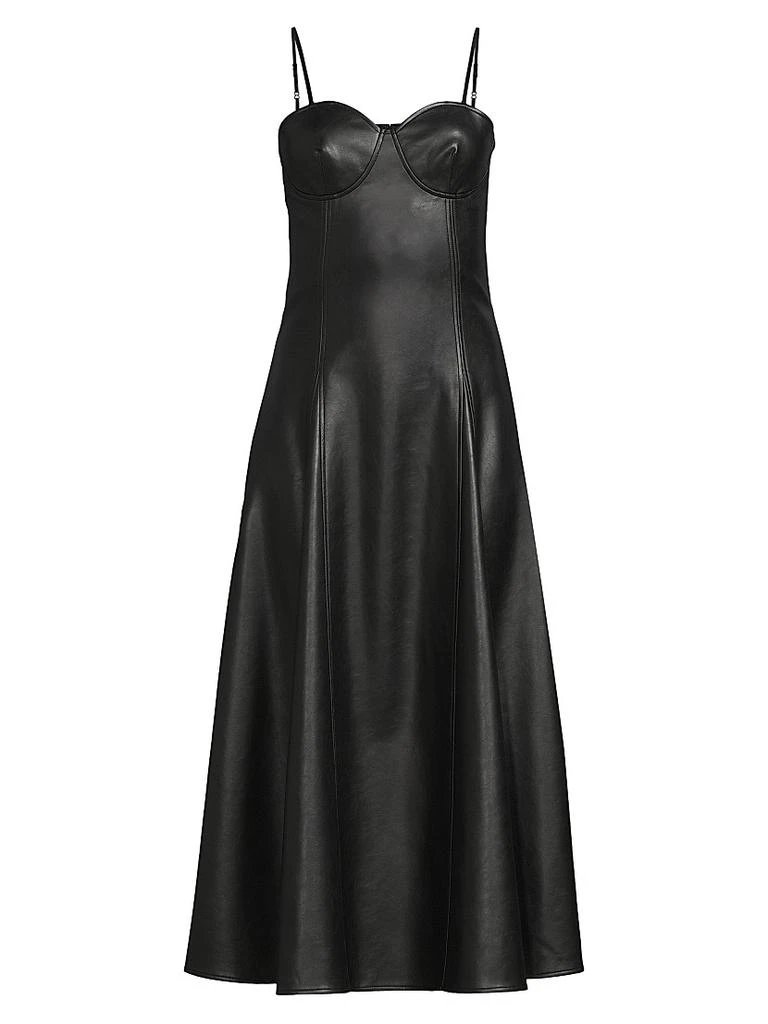Faux-Leather Midi Dress  On Sale Now with Up to 51% Off | Discover  Exclusive Deals & Savings at BeyondStyle  Authentic Misook  sweetheart|Women's|women's|solid|midi-length|fit & flare|modern|dresses|sleeveless|women's  apparel|faux leather with Limited ...