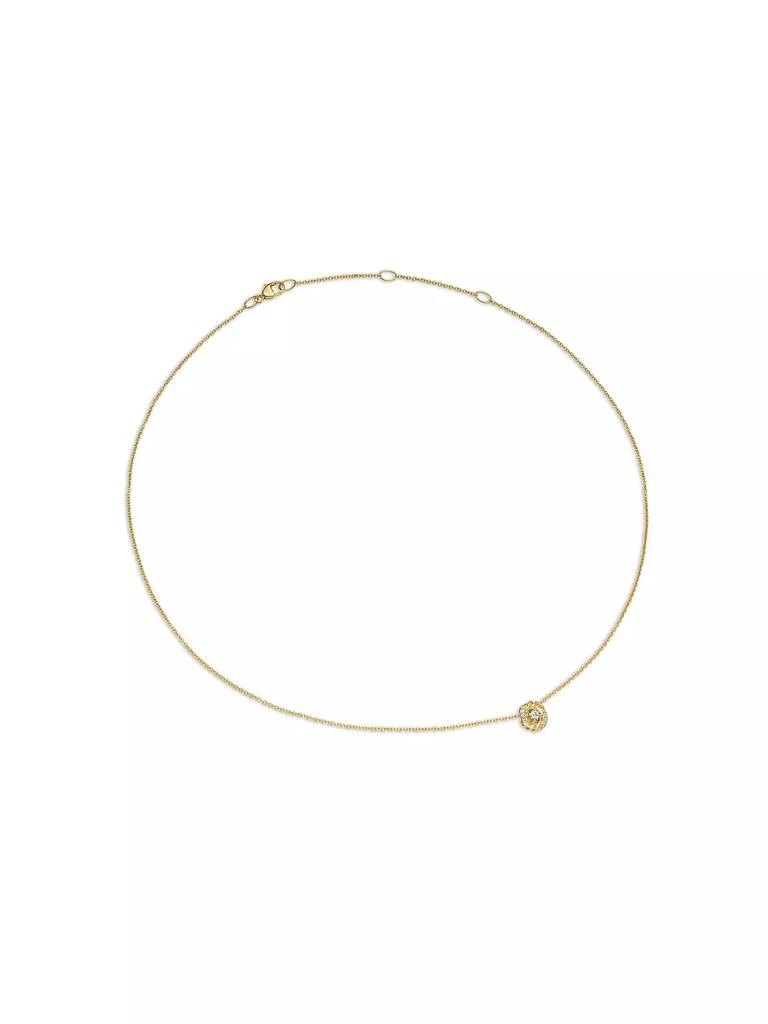 David Yurman Petite Infinity Pendant Necklace in 18K Yellow Gold with Diamonds, 8mm 3