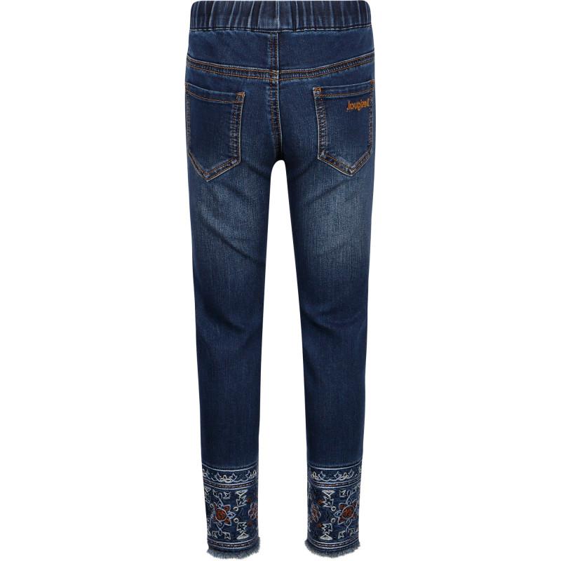 Desigual Embroidered jeggings in blue