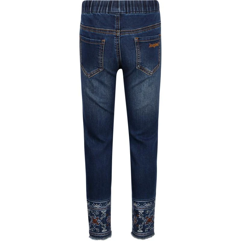 Desigual Embroidered jeggings in blue 2