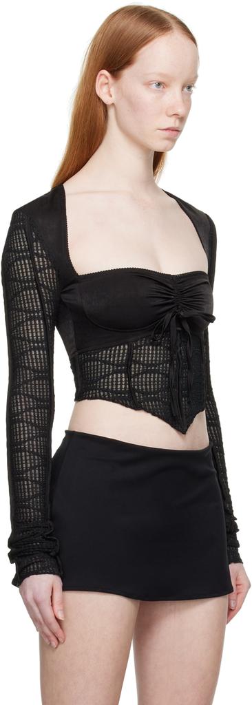 Danielle Guizio Black Archangel Swirl Long Sleeve T-shirt