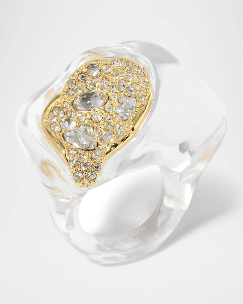 Alexis Bittar Liquid Lucite Crystal Pave Geode Ring