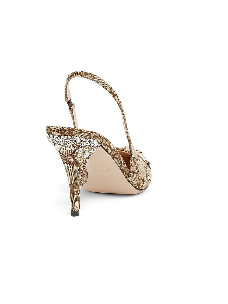 24AW new/GUCCI エリンGGキャンバスクリスタルパンプス Pumps Gucci Erin GG Crystal Canvas Slingback Pumps | Neiman Marcus