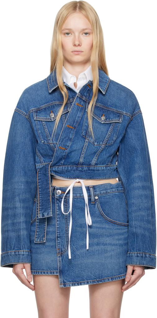 【関税込み】Alexander Wang ブルー Hotfix デニムジャケット 関税込み】Alexander Wang ブルー Hotfix デニムジャケット