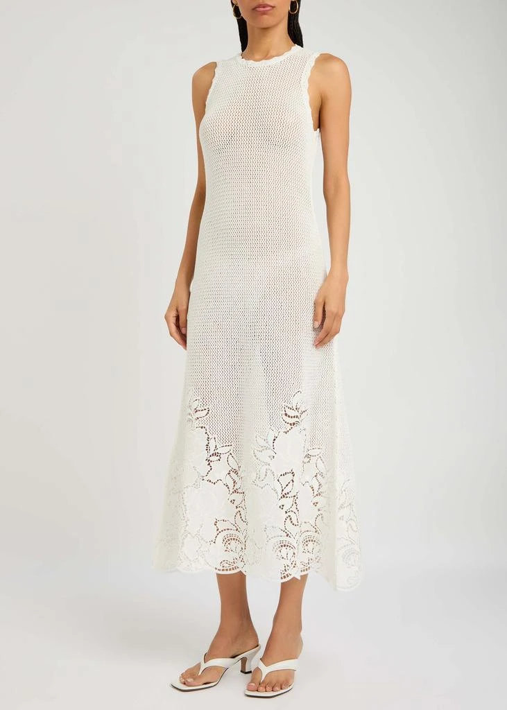 Erdem Floral-embroidered open-knit midi dress 2