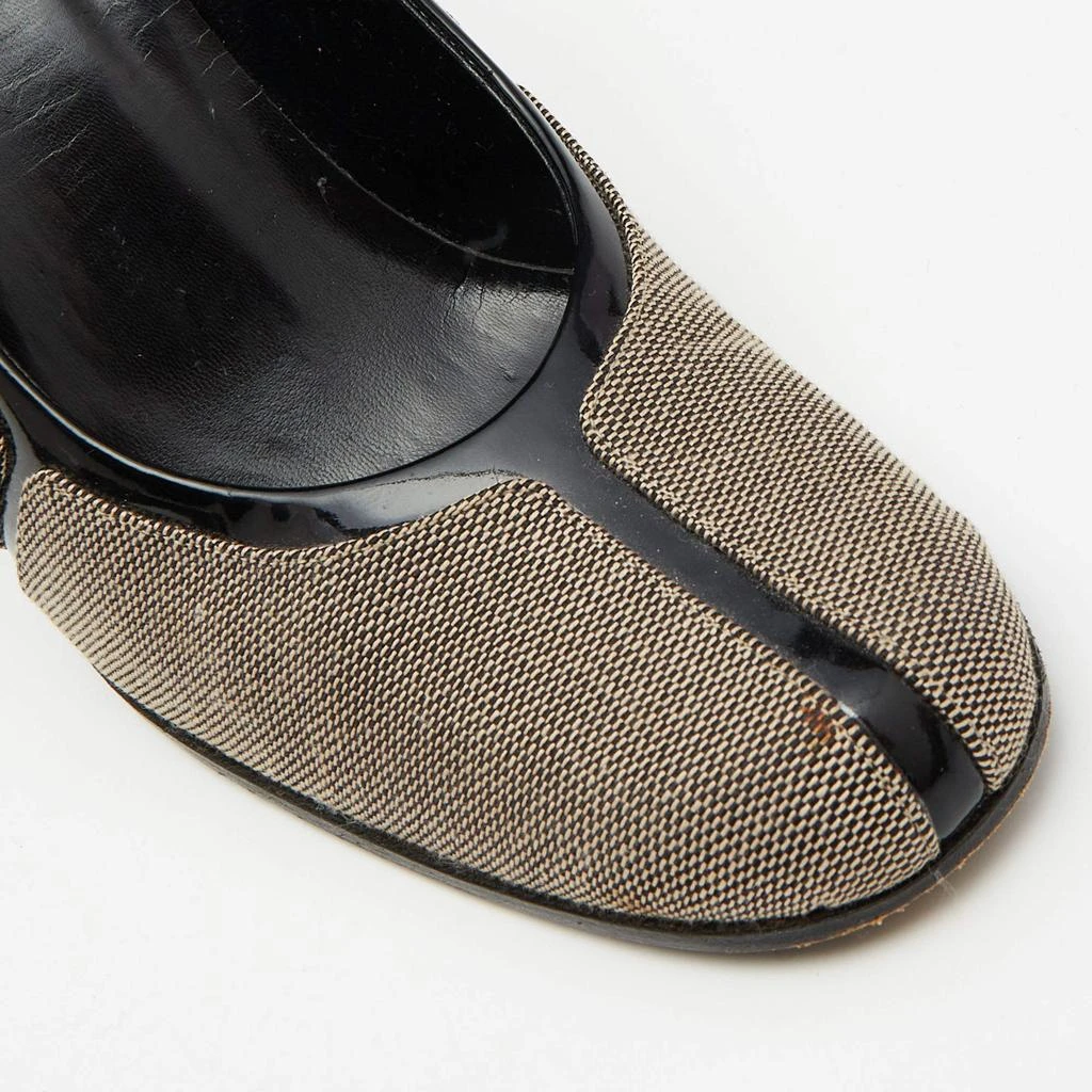 Gucci Gucci Brown/Black Canvas and Patent Leather Court Saith Square Toe Pumps Size 36 7