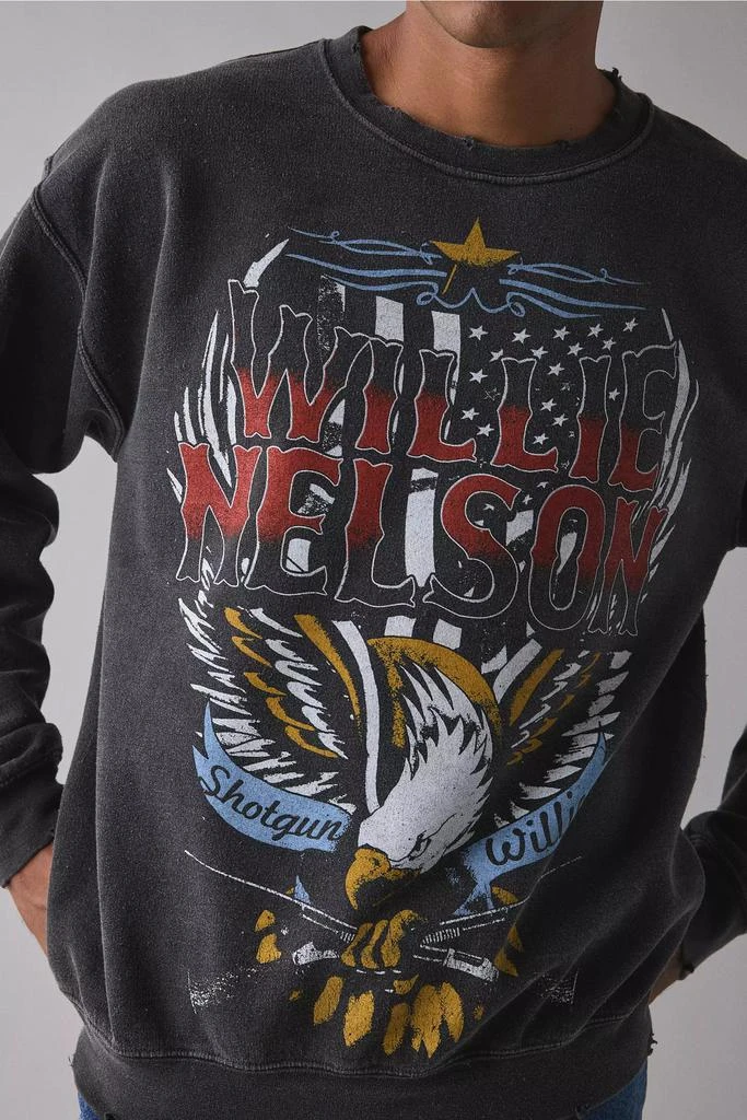 Urban Outfitters Willie Nelson Eagle Graphic Distressed Crew Neck Sweatshirt