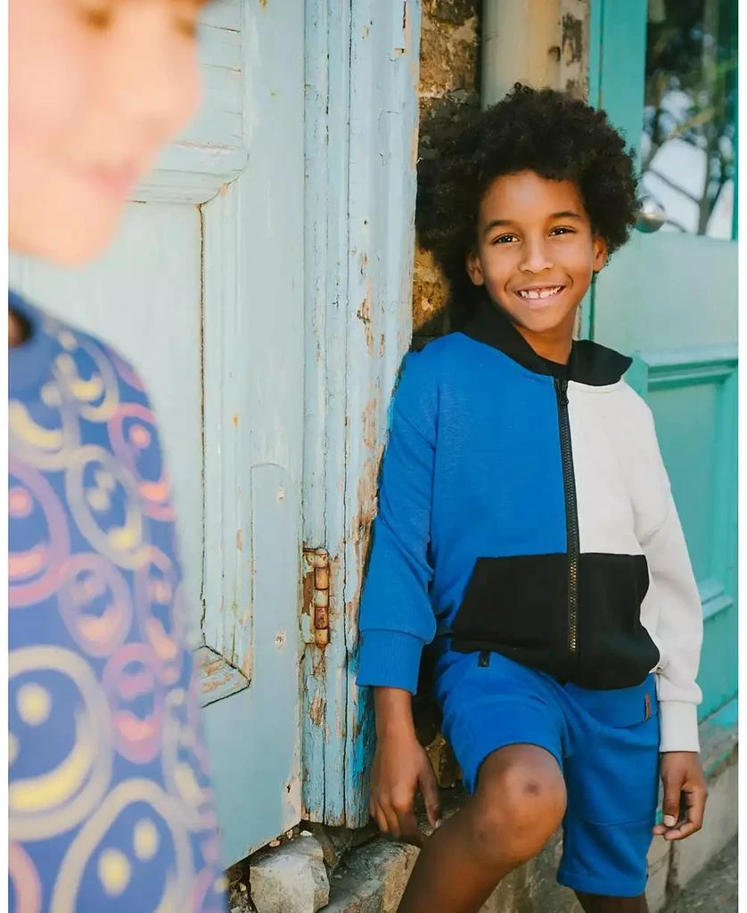 Deux par Deux Little Boys French Terry Shorts with Cross Seams 2