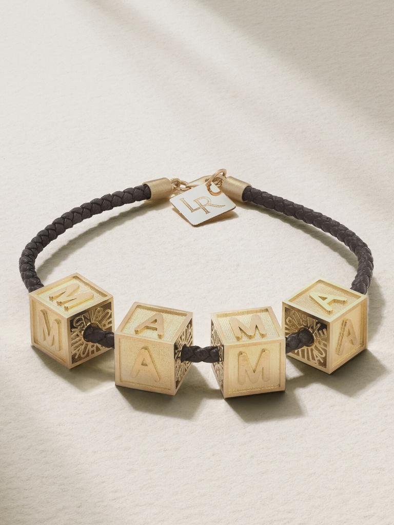 Lauren Rubinski Mama 14k 黄金皮革手链
