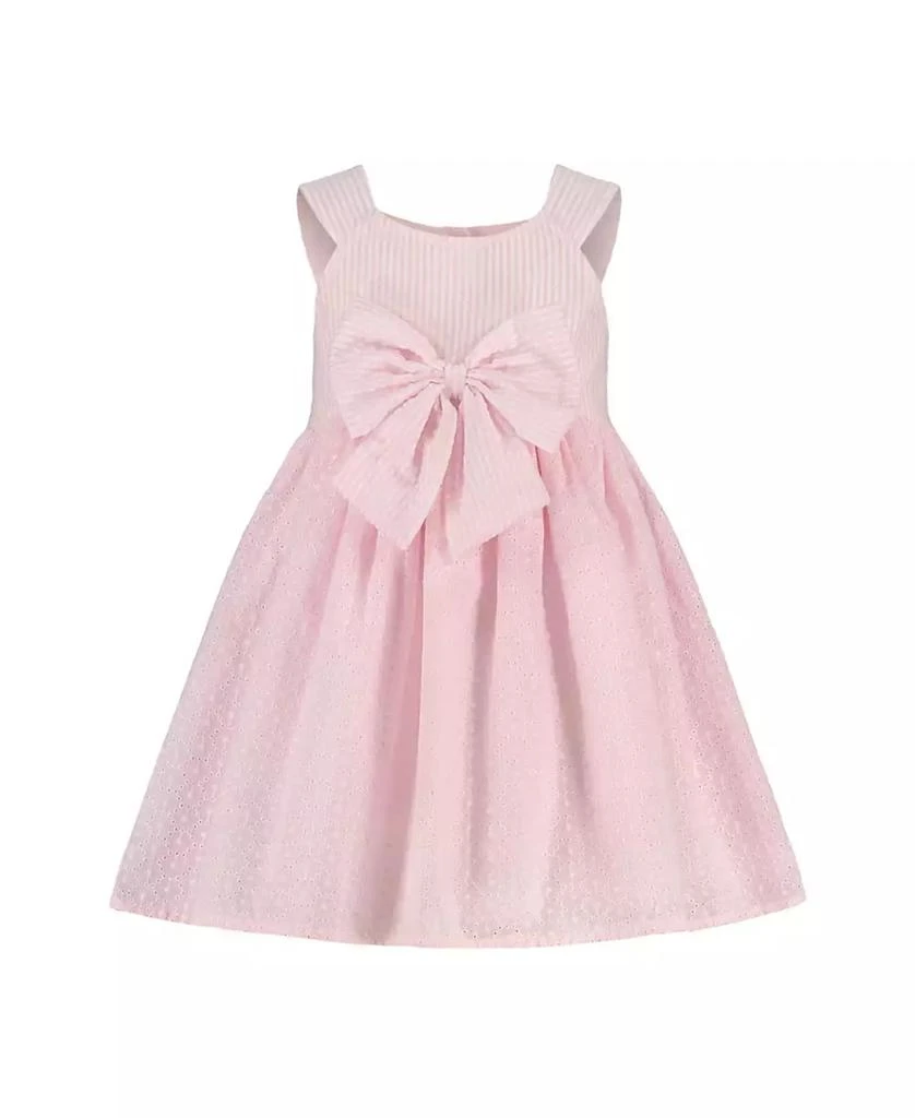 Blueberi Boulevard Baby Girls Seersucker Stripe with Eyelet Fit-and-Flare Dress 1