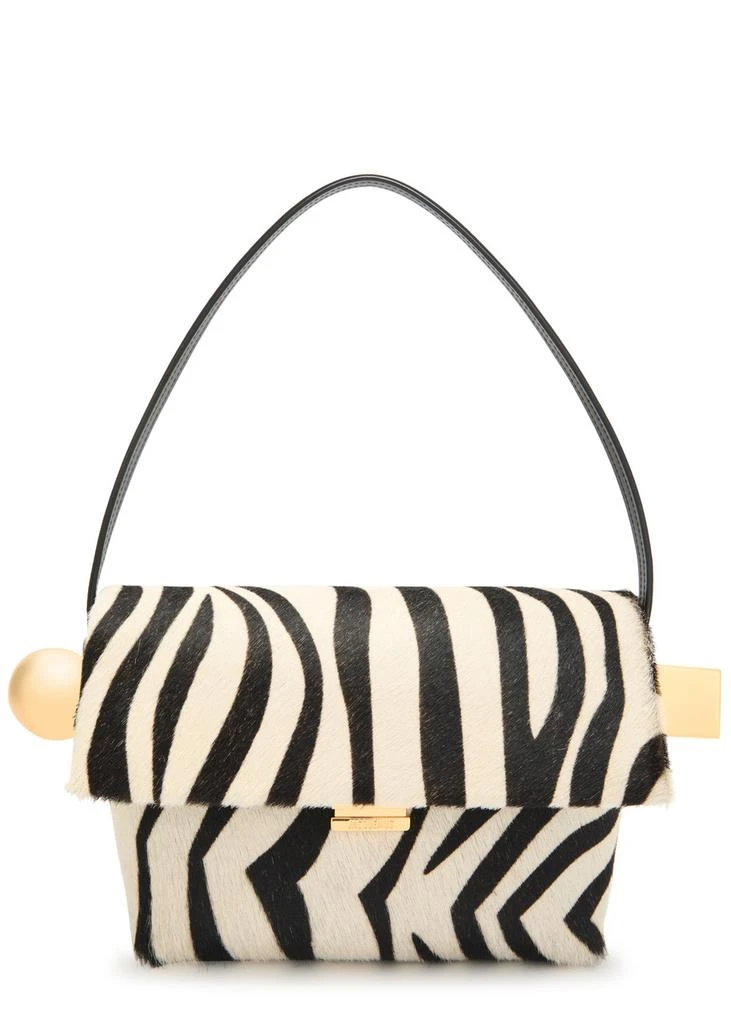 Jacquemus Le Rond Carré zebra calf-hair shoulder bag 1