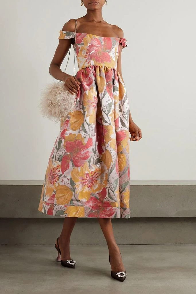 MARKARIAN Ginger metallic floral-jacquard midi dress 2