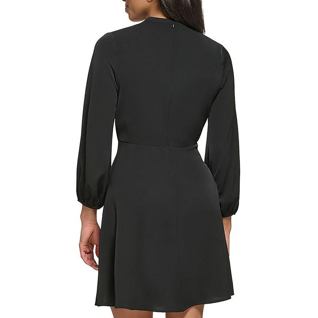DKNY Womens Drapey Long Sleeve Wear To Work Dress
