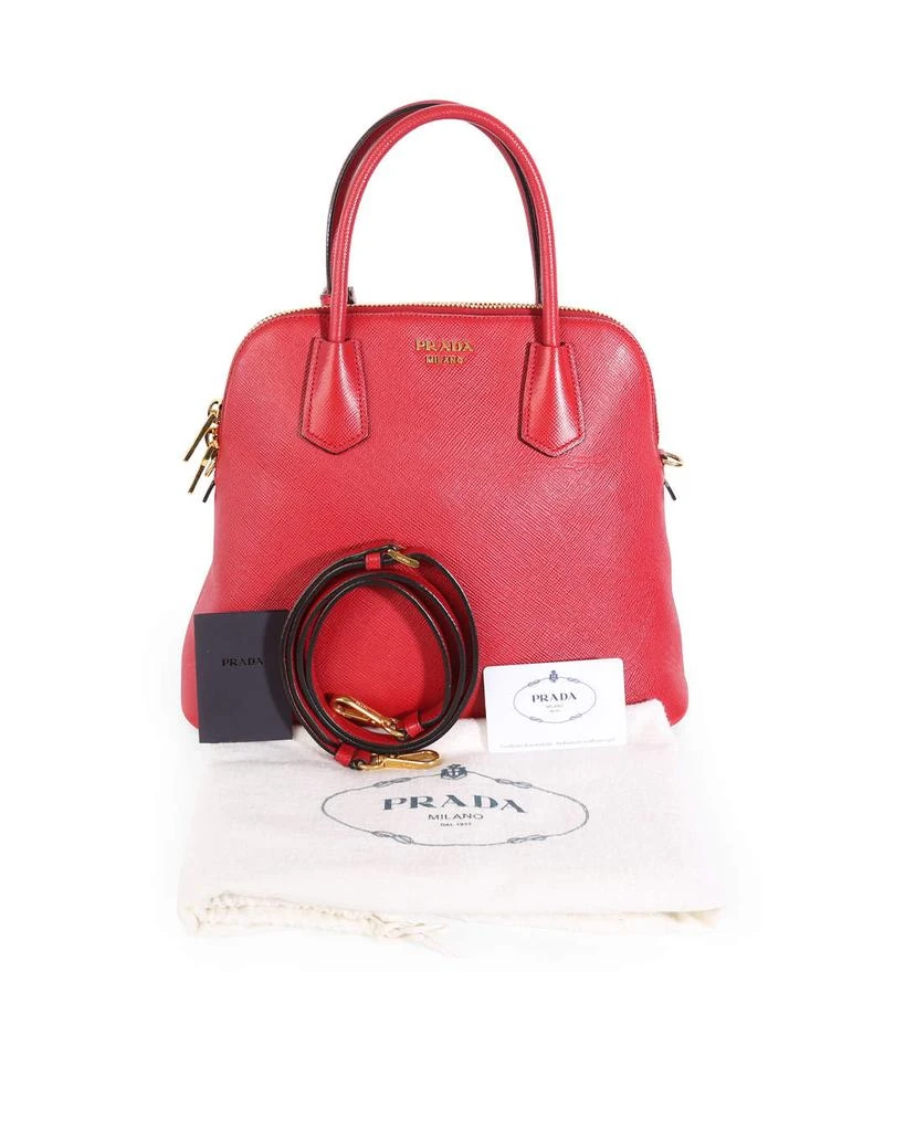 Prada Prada Red Saffiano Leather Medium Dome Satchel Bag 8
