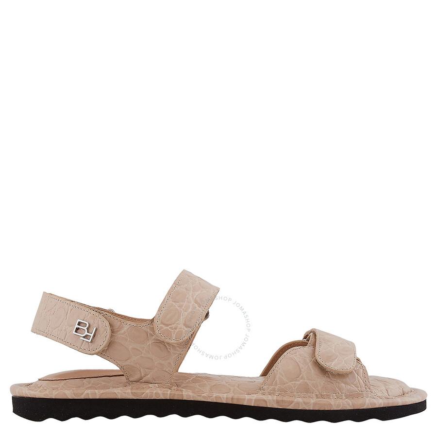 by FAR Ladies Kraft Gideon Croc-Embossed Leather Sandals