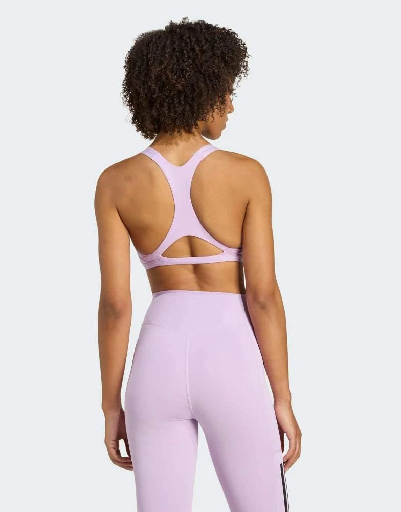 Adidas adidas Training Aeroimpact luxe training light-support bra in powder plum 2