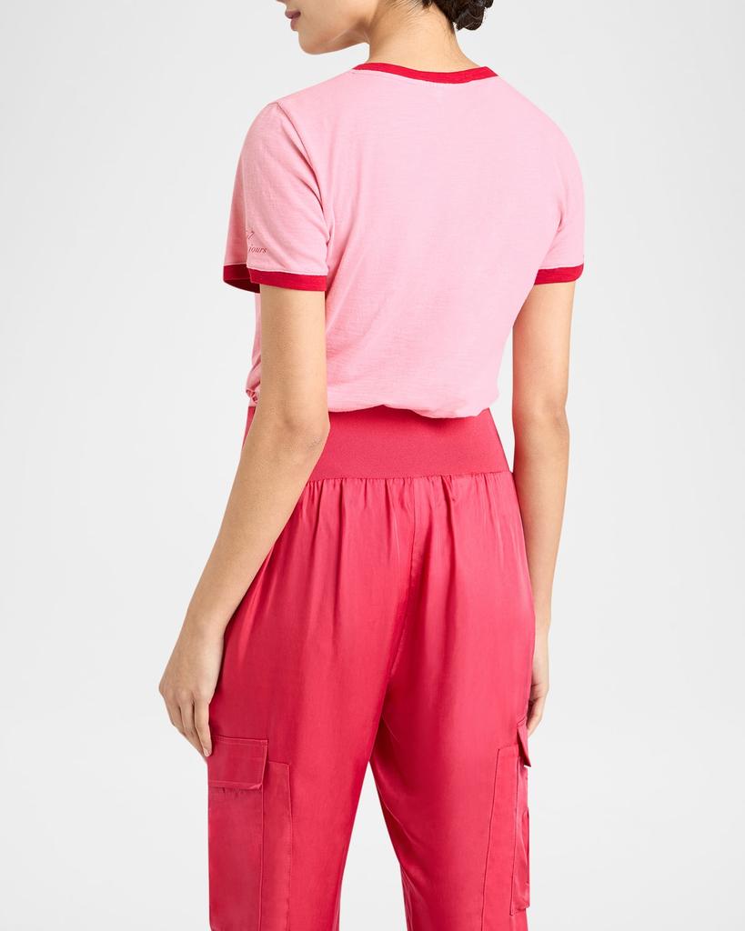 Cinq a Sept Paris L'Amour Heart Shrunken Ringer Tee
