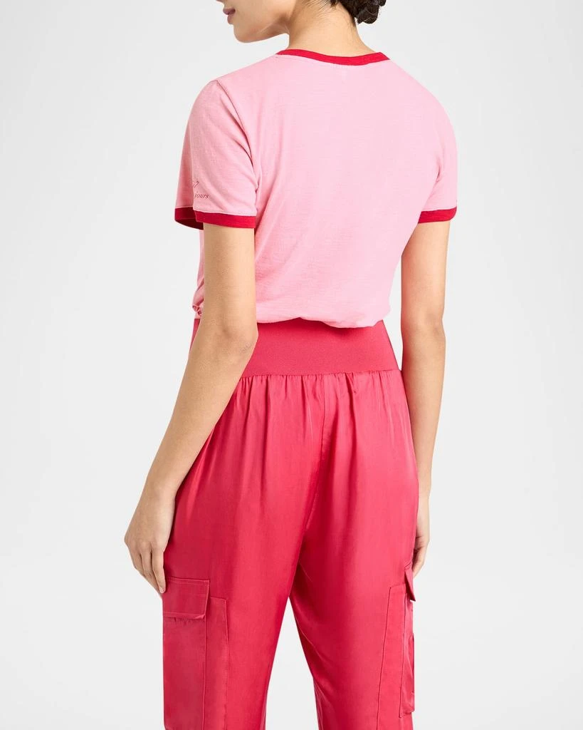 Cinq a Sept Paris L'Amour Heart Shrunken Ringer Tee 2