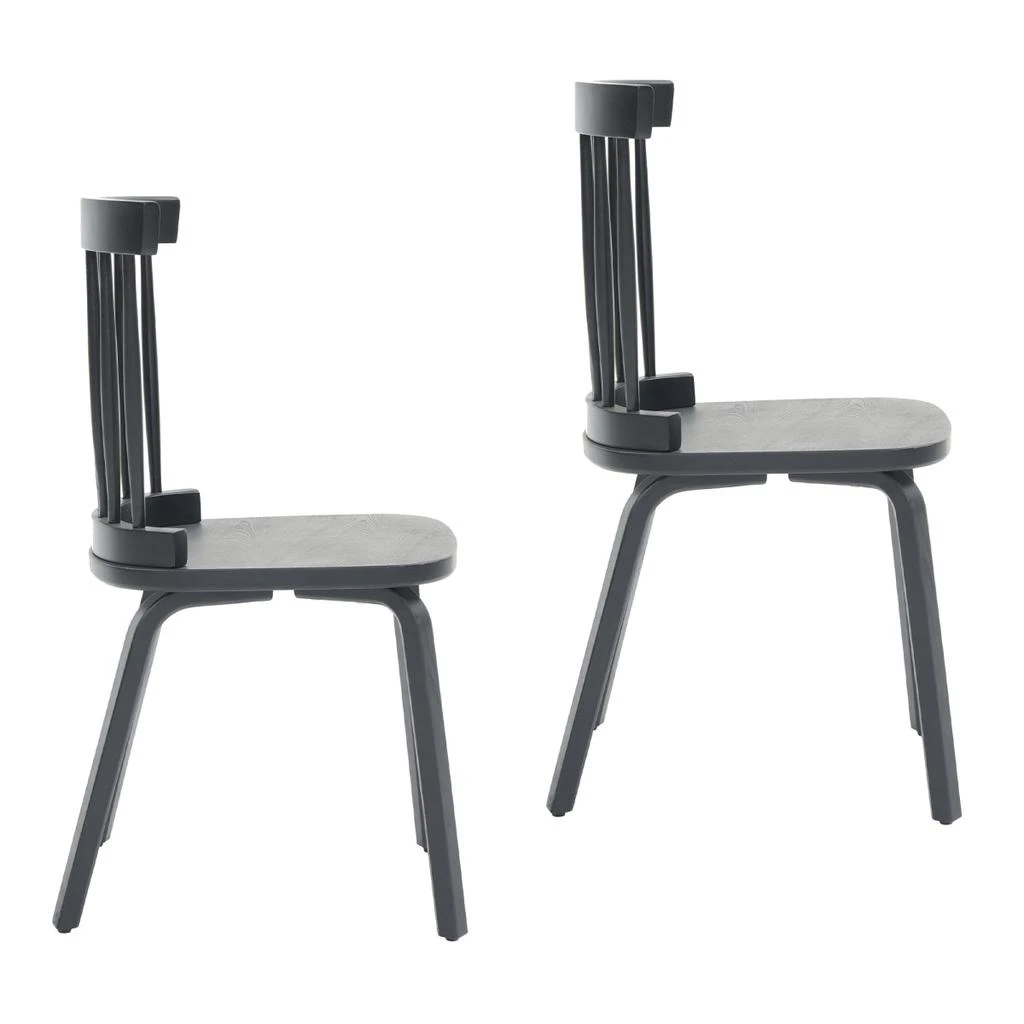 Streamdale Furniture Streamdale Windsor Dining Chairs Set of 2, Wood Farmhouse Spindle Back, Black 3