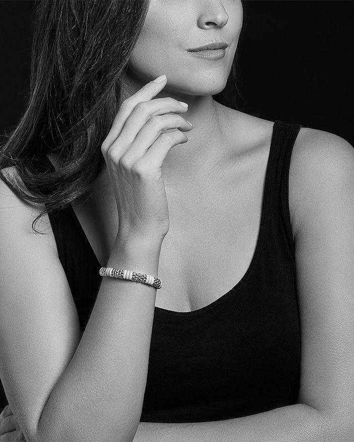 LAGOS Sterling Silver Caviar Blue Ceramic Signature Bracelet