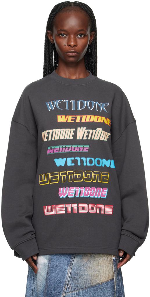 We11done Gray Printed Sweatshirt