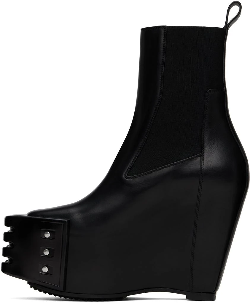 Rick Owens Black Porterville Grilled Wedge Beatle Chelsea Boots 3