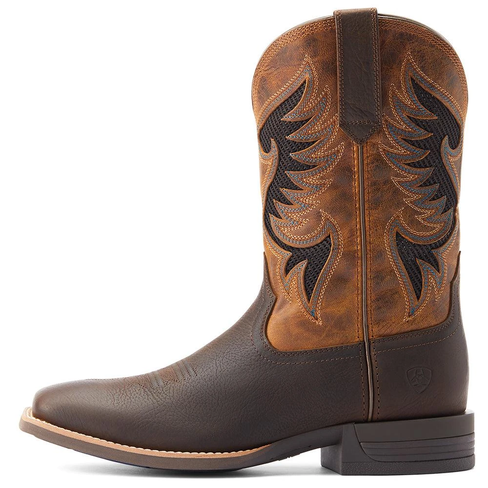 Ariat Cowpuncher VentTek Tooled-Inlay Square Toe Cowboy Boots 3