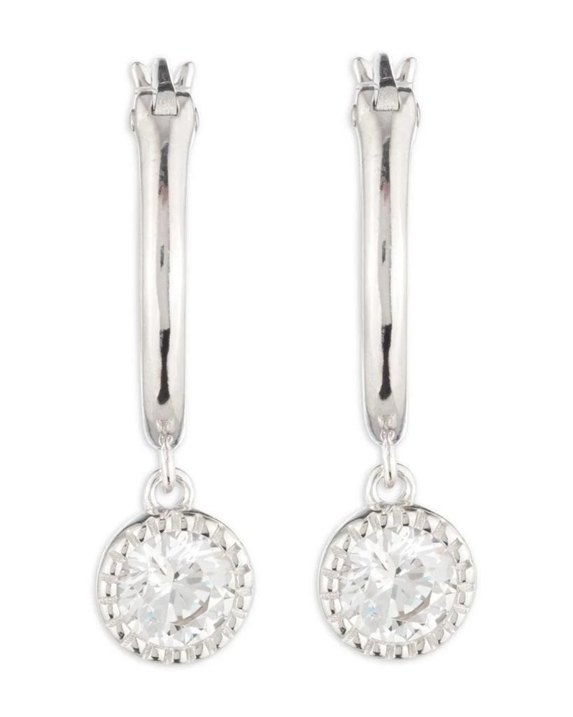Ralph Lauren Cubic Zirconia Charm Hoop Earrings in Sterling Silver 1