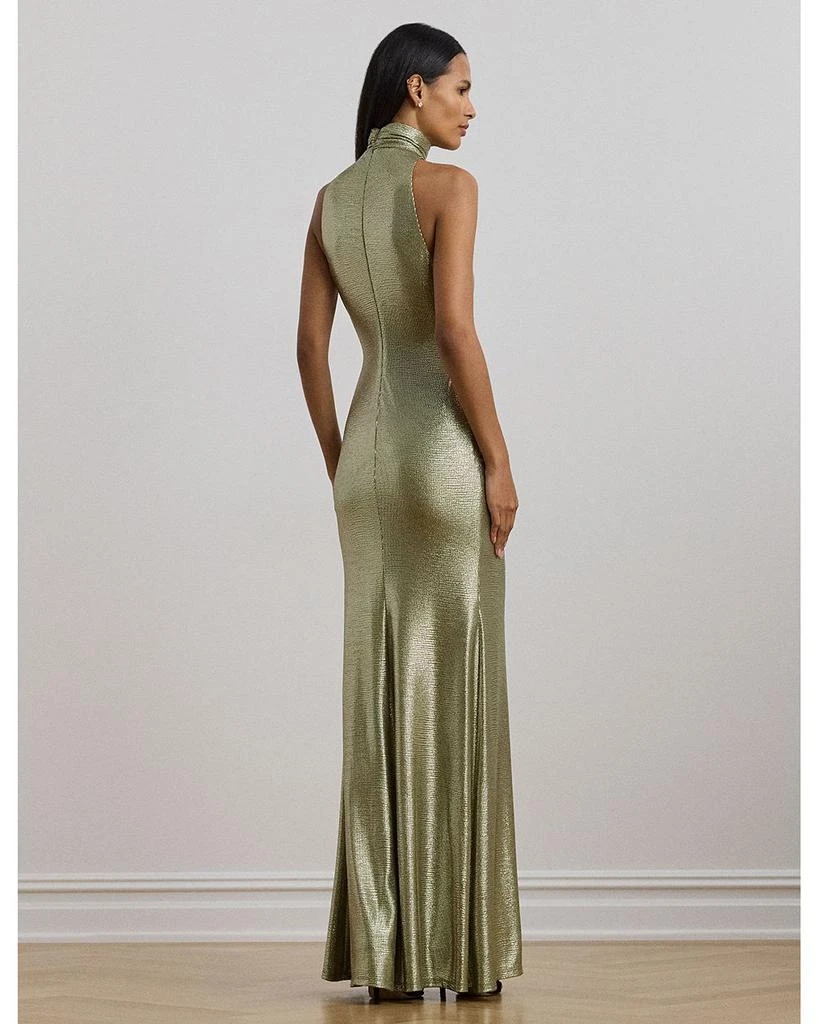 Ralph Lauren Metallic Sleeveless Turtleneck Gown 2