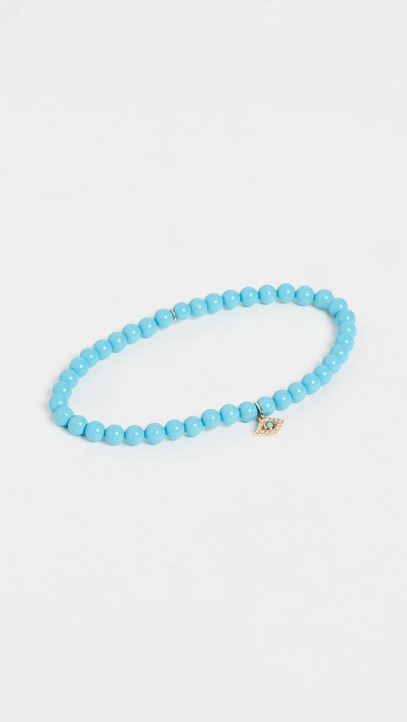 Sydney Evan 14k Gold Turquiose Beaded Evil Eye Charm Bracelet 1