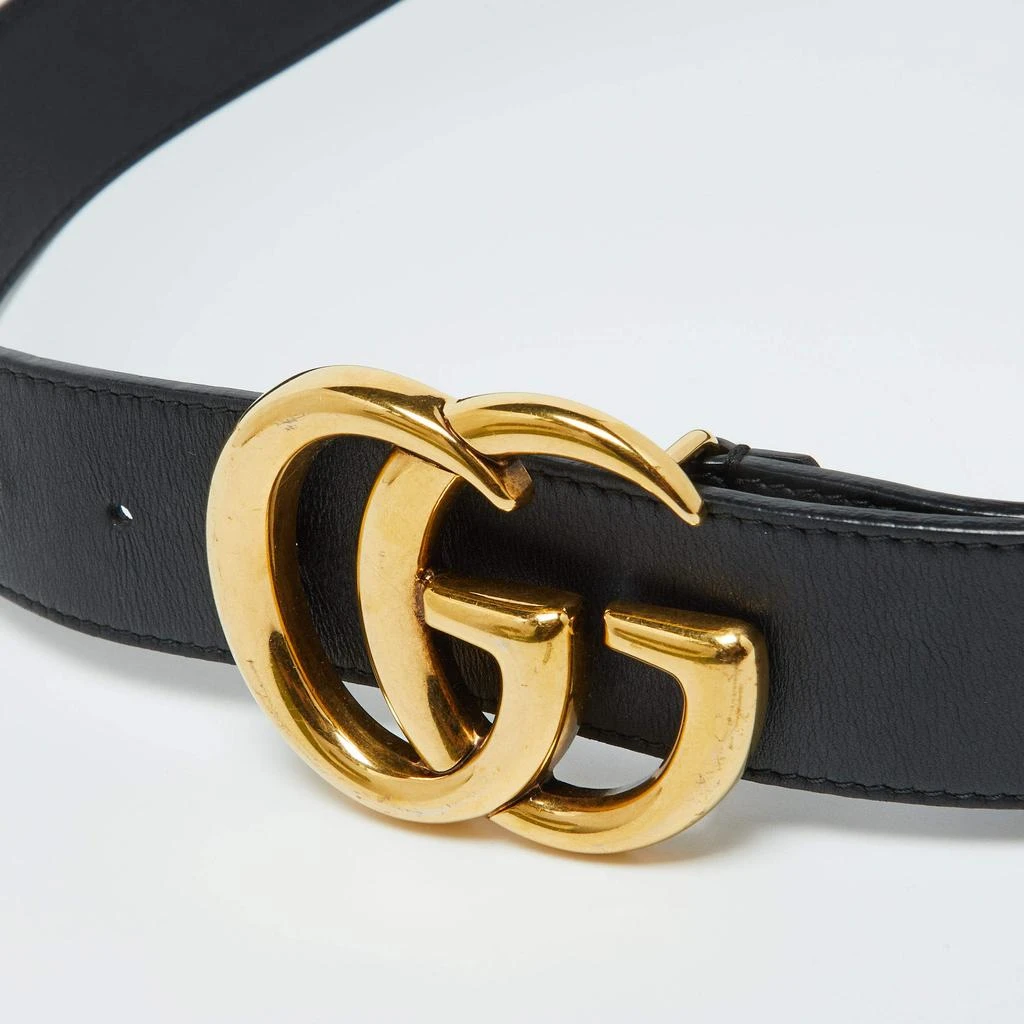 Gucci Gucci Black Leather GG Marmont Buckle Belt 85CM 3