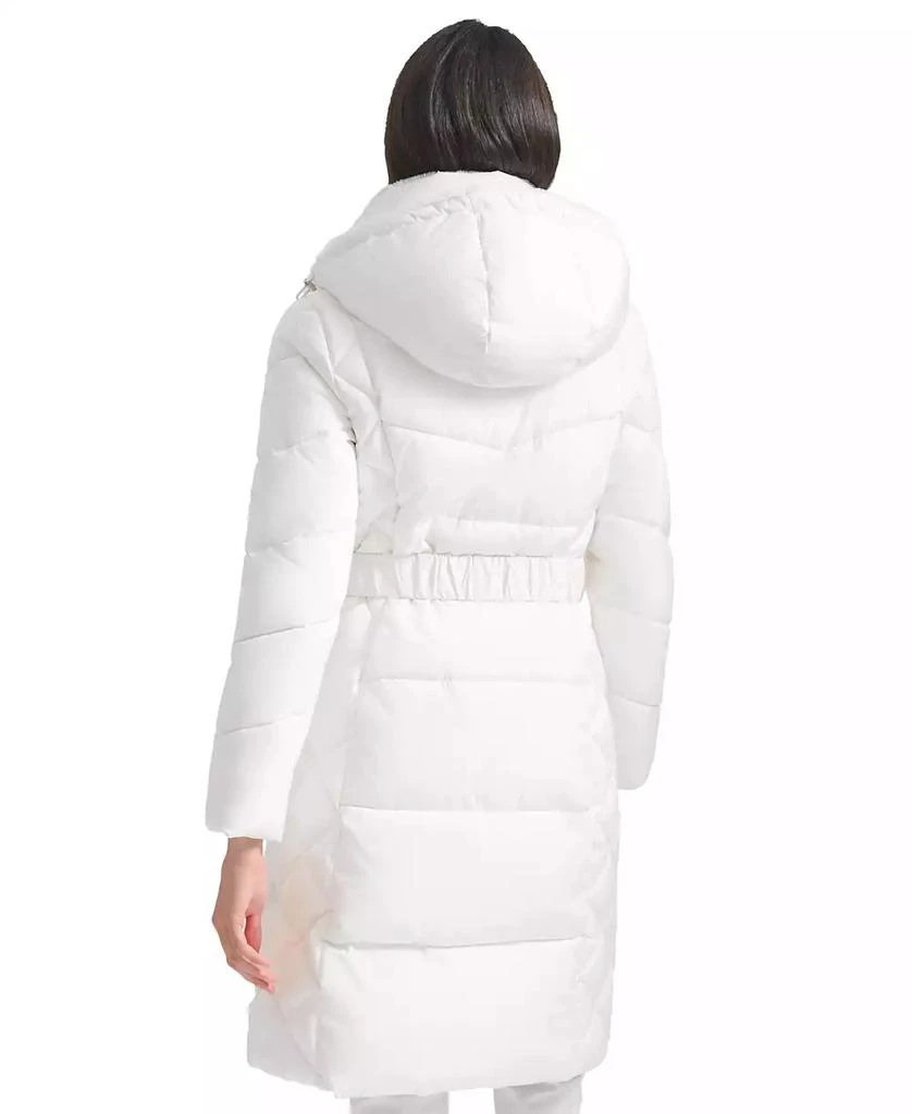 Women's Diamond Quilted Side Belted Hooded Puffer Coat – On Sale