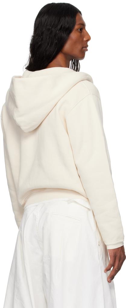 トップス ERL Off-White Logo Hoodie ERL Logo-Appliquéd Cotton-Jersey Zip-Up Hoodie for Men | MR