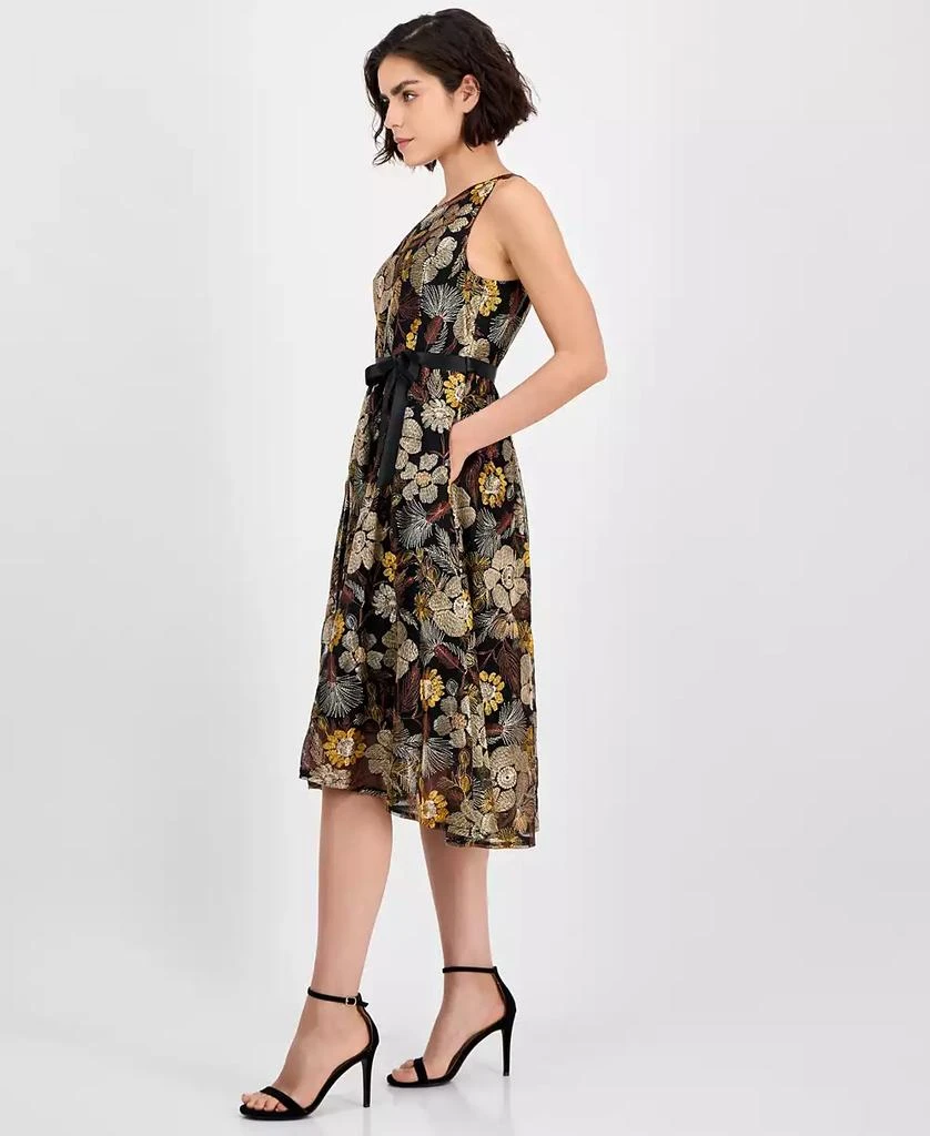 Tahari Petite Embroidered Sleeveless Fit & Flare Dress 2
