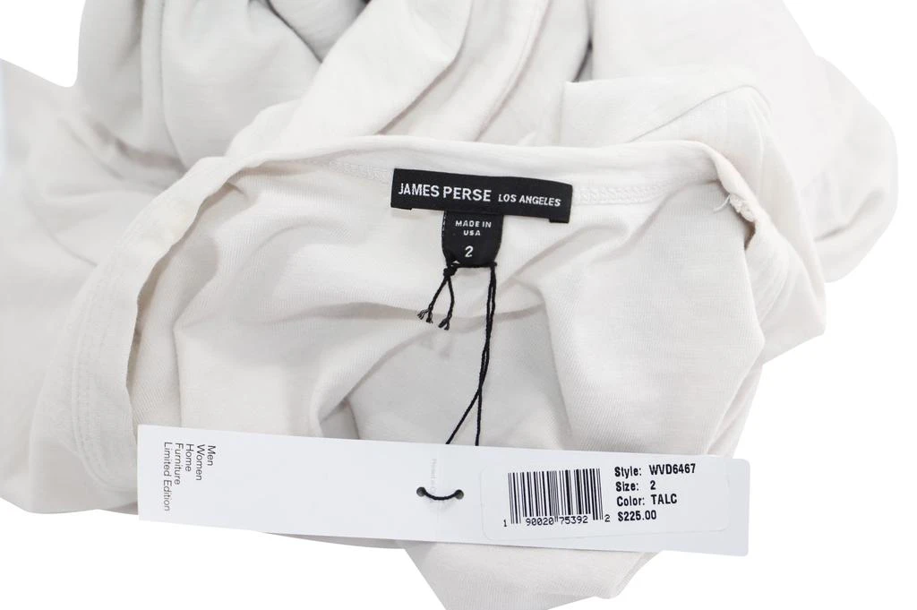 James Perse Jersey Blouson Dress in White Cotton 3